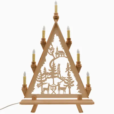 Produktbild von Lichterdreieck - Wald, 37cm, Original Erzgebirge