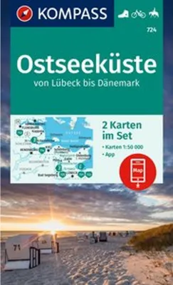 Produktbild von KOMPASS Wanderkarten-Set 724 Ostseeküste von Lübeck bis Dänemark (2 Karten) 1:50.000