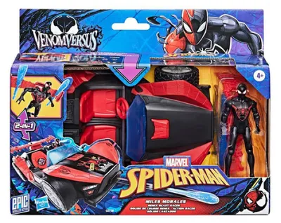 Produktbild von Marvel Spider-Man VenomVersus Epic World of Action Miles Morales Remix Blast Racer, Auto, Kunststoff, Schwarz, Rot