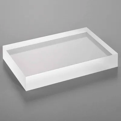 Produktbild von Acrylglasblock 80x120x20mm transparent, mit seidenmatten / satinierten Seitenkanten / Acryl / Acrylglas / massiv / klar / farblos / Dekoration - Zeigis®