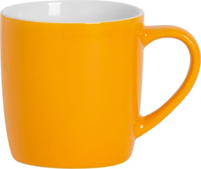 Produktbild von Argon Ta Farbiger Kaffeebecher – 350 ml – Gelb – Robuste Teetasse aus Steingut, spülmaschinen- und mikrowellengeeignet