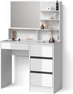 Produktbild von Schminktisch Livinity Imola Weiß 90 cm mit Spiegel, Model 52434