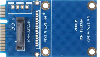 Productafbeelding van mSATA naar SATA converter, mini 7-pins adapter voor HDD, PCIe, SSD/HDD, vaste schijf, solid-state drives, blauw