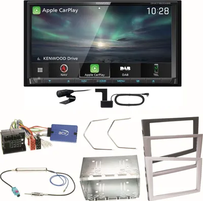 Produktbild von Kenwood DNX-7190DABS Carplay CD Einbauset für Opel Vectra C Meriva Vivaro Combo