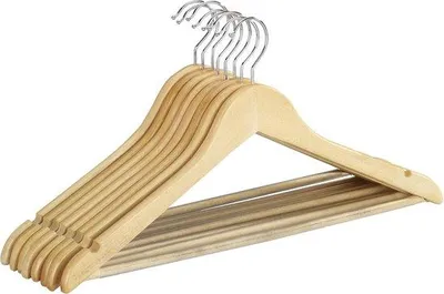 Produktbild von Famanu Kleiderbügel Set – 8 Holz Kleiderbügel, Natur