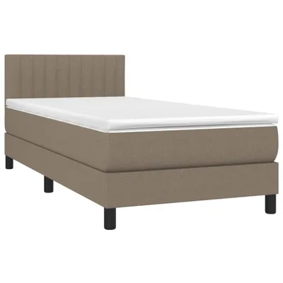 Produktbild von vidaXL Boxspringbett mit Matratze Taupe 100x200 cm Stoff