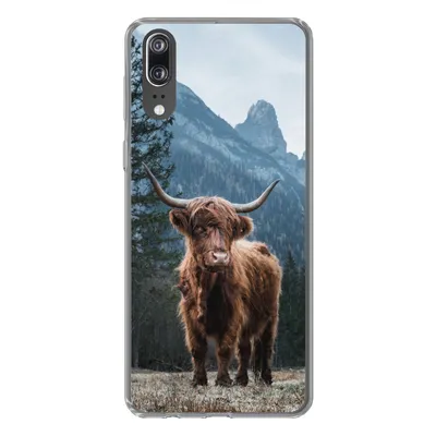 Produktbild von MuchoWow® Handyhülle Schutzhülle Hülle für Huawei P20 Schottische Highlander - Tiere - Landschaft Silikon Softcase Handy Hülle - Hardcover
