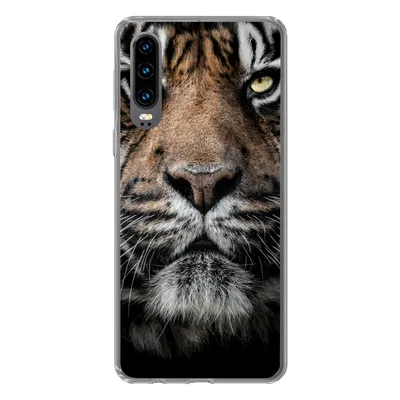 Produktbild von MuchoWow® Handyhülle Schutzhülle Hülle für Huawei P30 Tiger - Nahaufnahme - Tier Silikon Softcase Handy Hülle - Kartenbesitzer