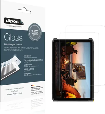 Immagine prodotto di 2x Pellicola Protettiva per Ulefone Armor Pad 5 Ultra Protezione Vetro Flessibile 9H dipos