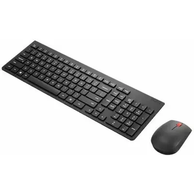 Produktbild von Lenovo 4X31N50745, Volle Größe (100%), Kabellos, RF Wireless, QWERTY, Schwarz, Maus enthalten