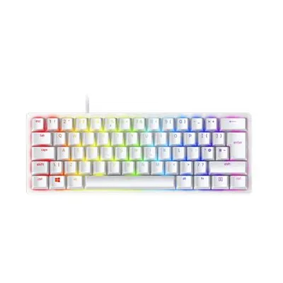 Immagine prodotto di Tastiera ottica da gioco Razer Huntsman Mini 60% luce LED RGB, layout russo, cablata, Mercury, interruttore rosso