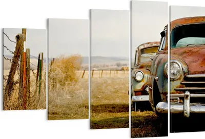 Produktbild von Bild auf Leinwand - Leinwandbild - Auto Alt Feld - 150x100cm - Wand Bild - Wanddeko - Wandbilder - Leinwanddruck - Bilder - Kunstdruck - Wanddekoration - Leinwand bilder - Wandkunst - EG150x100-0117