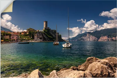 Produktbild von ARTland Wandbild, selbstklebend Die Burg von Malcesine Größe: 60x40 cm