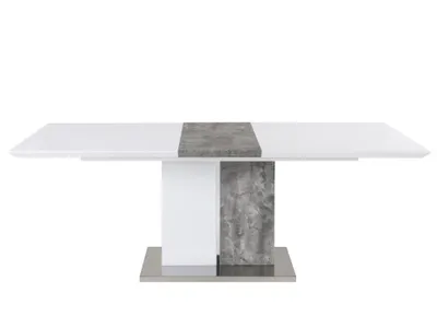 Produktbild von EREN klappbarer Esstisch - 6 bis 8 Personen - MDF - Farbe: Weiß und Beton