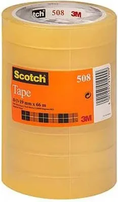 Produktbild von Scotch 7100213204, 66 m, Transparent, Acryl, Polypropylen (PP), 7,62 cm, 19 mm, 8 Stück(e)