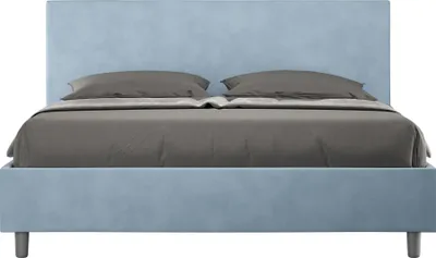 Produktbild von ITYHOME - Gepolstertes Bett mit Bettkasten 140x210 mit Mikrofaserbezug Himmelblau Adele