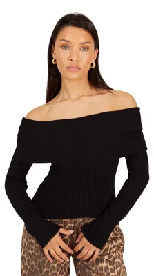 Immagine prodotto di Brave Soul - Maglione da donna, con spalle scoperte WH189 (M) (nero)