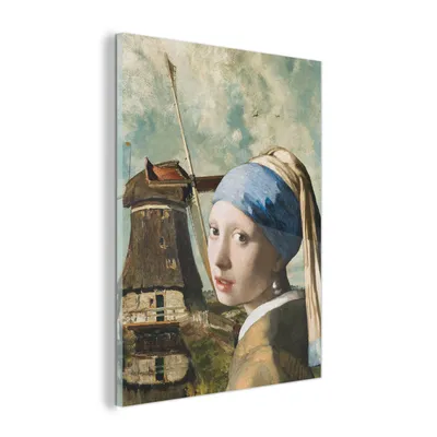 Obrázok produktu pre MuchoWow® Sklenené obrazy - Obrazy na stenu - Foto na skle Dievča s perlovou náušnicou - Johannes Vermeer - Mill 60x80cm Nástenná dekorácia zo skla - akrylový