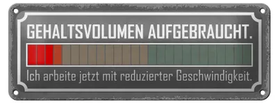 Produktbild von Blechschild Spruch 27x10cm Gehaltsvolumen auf Dekoration