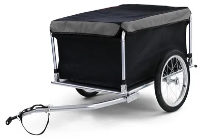 Fahrrad Anhänger Transport klappbar bis 65Kg LUFTREIFEN SCHWARZ Top Qualität – Produktansicht