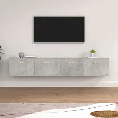 Produktbild von vidaXL Wandschränke 2 Stk. Betongrau 100x36,5x35 cm Holzwerkstoff