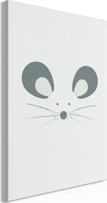 Produktbild von Vliesstoff Leinwandbild - Curious Mouse (1 Part) Vertical 80x120 cm Für Kinder g-A-0317-b-a