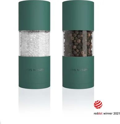 Immagine prodotto di LARS NYSØM Set di 2 macinae pepe manuali con macina in Vetroceramica regolabile da grossolana a fine I Set di macina spezie di design (2 pezzi) Bayberry