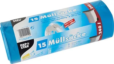 Obrázok produktu pre Papstar 12129, 240 L, Modrá, LLDPE, 1250 mm, 1000 mm, 15 kusov
