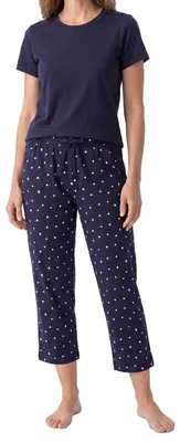 Produktbild von Schiesser Mix & Relax Schlafanzug Set aus T-Shirt und Hose in 3/4-Länge, Atmungsaktives Material, Bequemer Schnitt