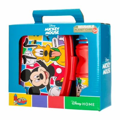 Produktbild von Mickey Mouse Picknick-Set. Brotdose und Trinkflasche 400ml.
