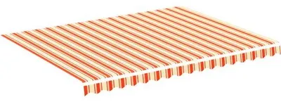 Produktbild von Universaler Ersatzschutz für Dach - 4 x 3 m - Gelb & Orange gestreift - UV-beständiges Polyester mit PolyurethanBeschichtung - wasserdichter Sonnenschutz - inklusive Befestigungsvorrichtung