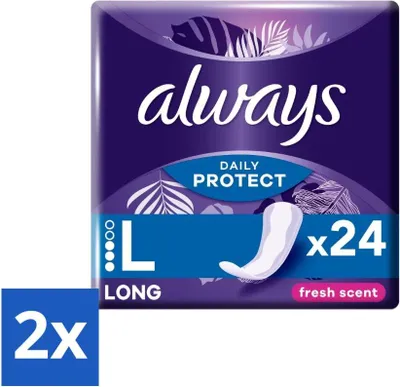 Immagine prodotto di Always – Salvaslip – Profumo fresco a lunga durata – 24 salvaslip – Confezione risparmio – 2 pezzi