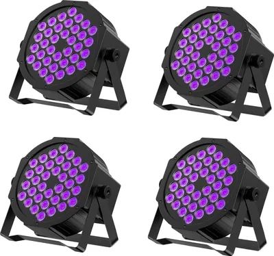 Produktbild von UV Schwarzlicht Discokugel, 4 Stück LED Bühnenbeleuchtung 6W 7 Beleuchtung Modi DJ Projektor Disco Party Lampe für Bar Weihnachten Show