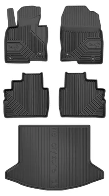Image de Tapis en caoutchouc + bac de coffre pour Mazda CX-5 II 2017-2025 (SUV, plancher bas) – 5 pièces, noirs, sur mesure