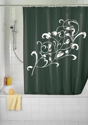 Produktbild von Wenko 19223100 Duschvorhang Ornamento Bianco - Hochwertiges Textilgewebe, 180 X 200 Cm