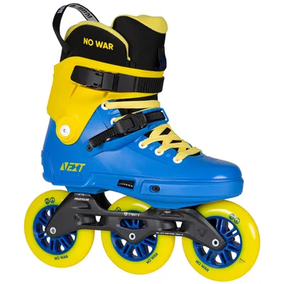 Obrázek produktu pro Kolečkové brusle Powerslide Next NO WAR 110, žlutá a modrá, velikost: 40-41