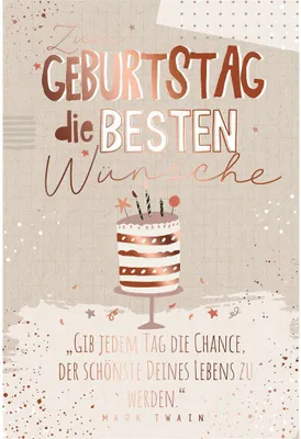Produktbild von Geburtstag - Glückwunschkarte im Format 11,5 x 17 cm mit Umschlag