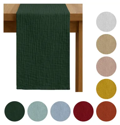 Produktbild von Zarter MUSSELIN-TISCHLÄUFER, Dunkelgrün 40×275 cm