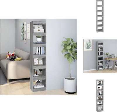 Immagine prodotto di vidaXL Libreria/divisorio grigio Sonoma 40x30x198 cm - Librerie e scaffalature