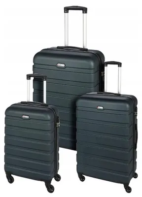 Immagine prodotto di Set di valigie da viaggio con ruote, composto da 3 pezzi, colore verde