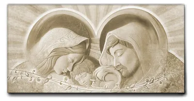 Image de Giallobus - 12 - Bénédiction de la Sainte Famille - Beige - Giallobus - 100L x 50l cm - Tableau - Cadre en toile de qualité supérieure