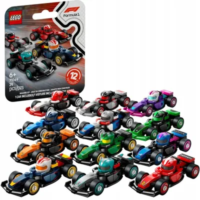 Productafbeelding van LEGO F1 raceauto voor verzamelaars - 1 van 12 bouwbare voertuigen - Met draaiende wielen en een Formule 1 helm - Bouw- en speelset voor kinderen - Cadeau voor jongens en meisjes vanaf 6 jaar - 71049