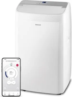 Produktbild von Sencor SAC MT9078CH, Einteilige mobile Klimaanlage, Kühlung, Entfeuchter, Ventilator, Heizung, 9000 BTU/h, 64 dB, 8000 BTU/h, 2640 W