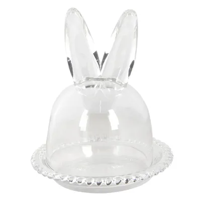 Produktbild von Clayre & Eef Glocke Kaninchen Ø 14x16 cm Glas