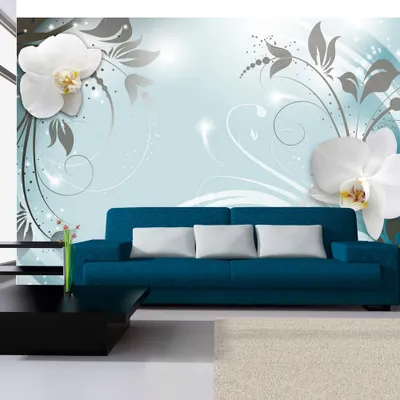 Produktbild von Fototapete selbstklebend Blumen Orchidee 392x280 cm Tapete Wandtapete Wandbilder Klebefolie Dekofolie Tapetenfolie Wand Dekoration Wohnzimmer - Ornament Design b-A-0060-a-c