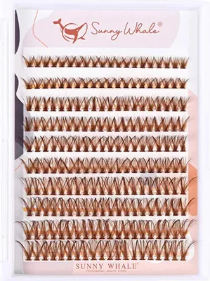 Produktbild von Braune Wimpern, 200 Stück Braune Wimpern-Cluster, Künstliche Fake Lashes, Wimpern Extensions Set, 8mm 10mm 12mm 14mm, Natürlicher Look, Diy, Braune Cluster Wimpern
