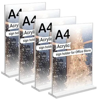 Zdjęcie produktu dla Ekspozytory stołowe A4 akrylowe stojak t dwustronna prezentacja 3 szt.