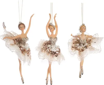 Produktbild von Goodwill Weihnachtsanhänger Ballerina Weiß-Gold H 17 cm BITTE BEACHTEN Preis pro Stück