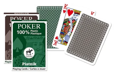 Produktbild von Piatnik 100 % Kunststoff-Pokerkarten Grün/Braun