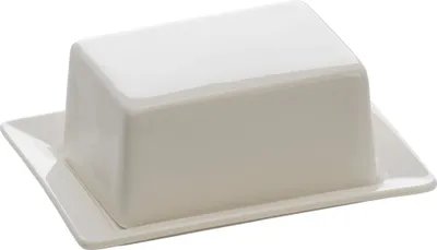 Produktbild von kleine Copenhagen Butterdose 125g für ein halbes Butterstück, superweißes Porzellan 13 x 10 cm
